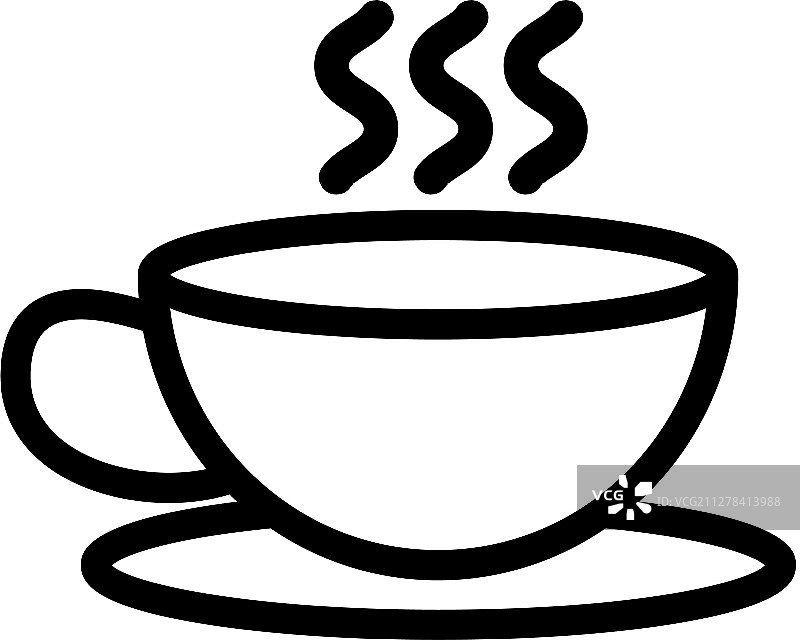 咖啡杯图标隔离轮廓符号图片素材