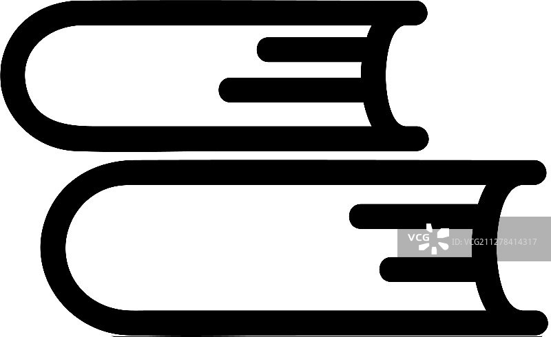 堆叠的图书图标隔离轮廓图片素材