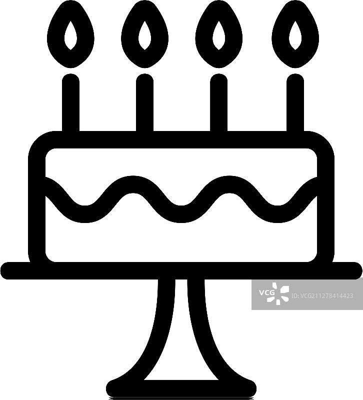 节日蛋糕图标轮廓符号图片素材