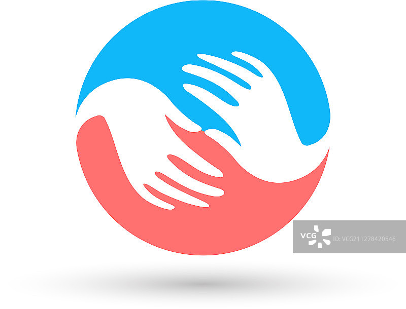 蓝粉色圆形全球标志图片素材