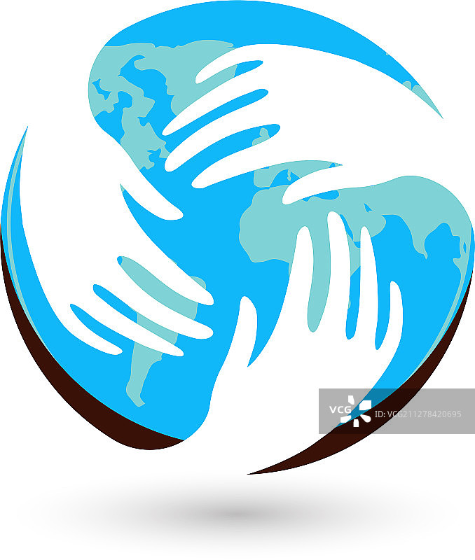 蓝色圆形全球标志图片素材