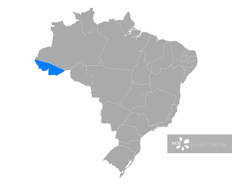 巴西阿克里州地图图片素材