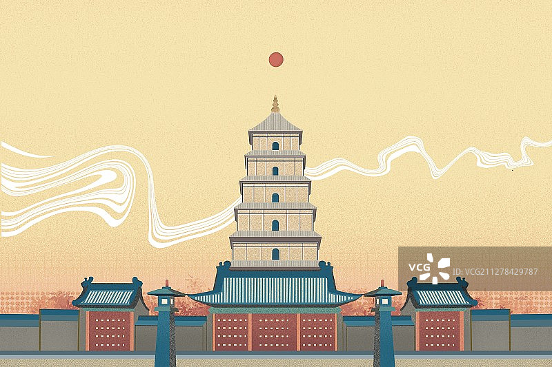 西安大雁塔图片素材