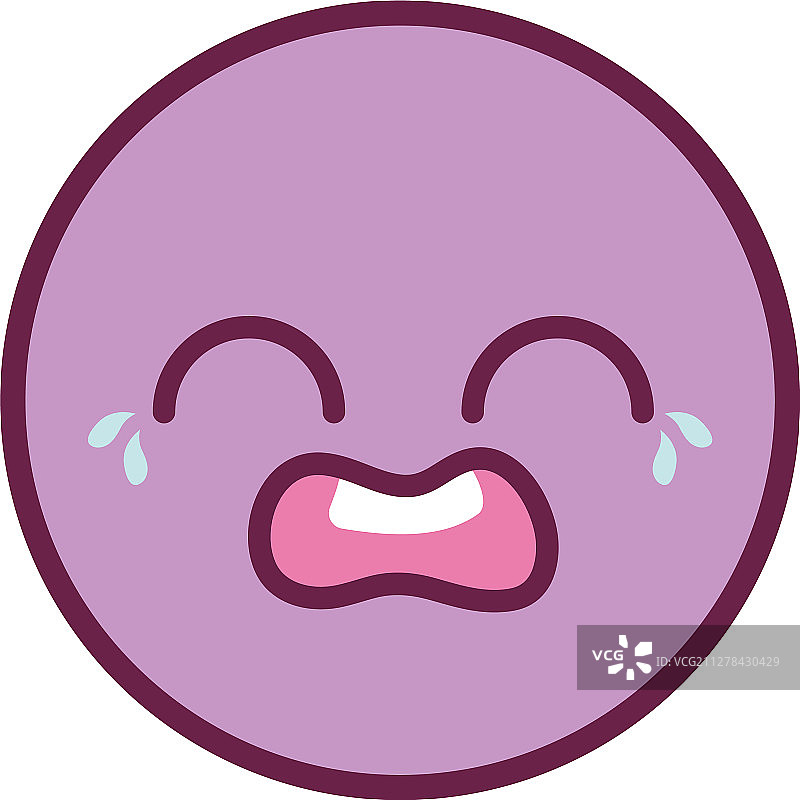 哭泣圆形可爱卡通设计图片素材
