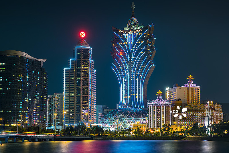 澳门城市夜景图片素材