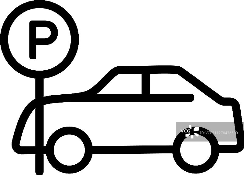 停车位图标轮廓符号图片素材