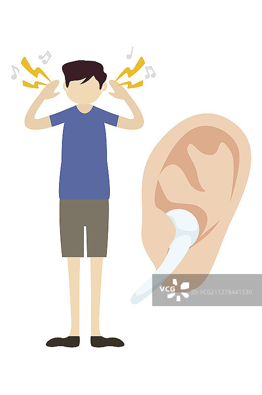 成年男性戴着耳机正在测试听力图片素材
