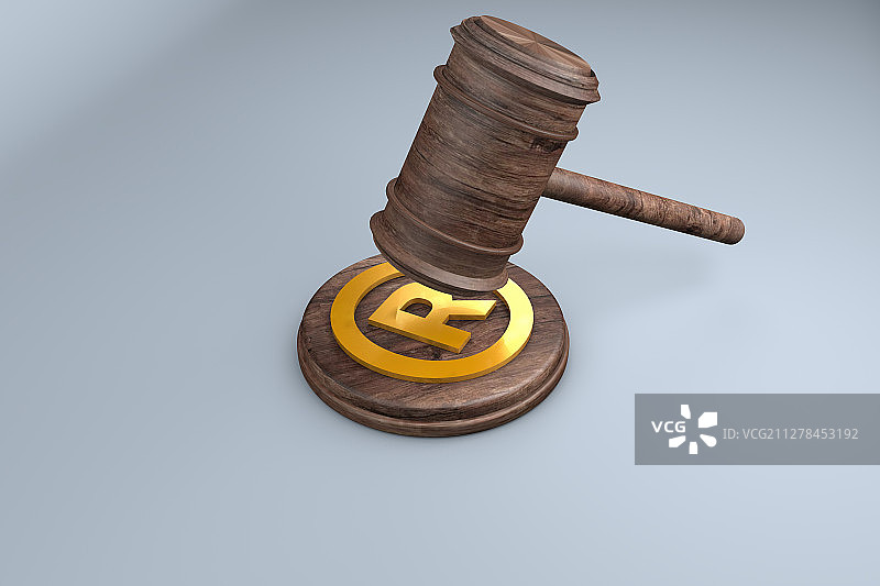 3d渲染的法槌图片素材