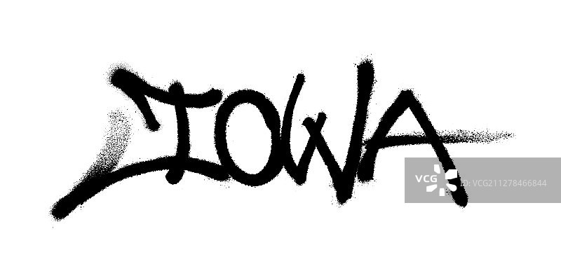 黑色爱荷华字体喷绘涂鸦图片素材