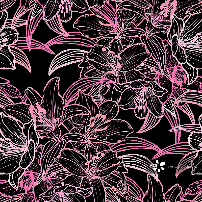 花卉无缝模式图片素材