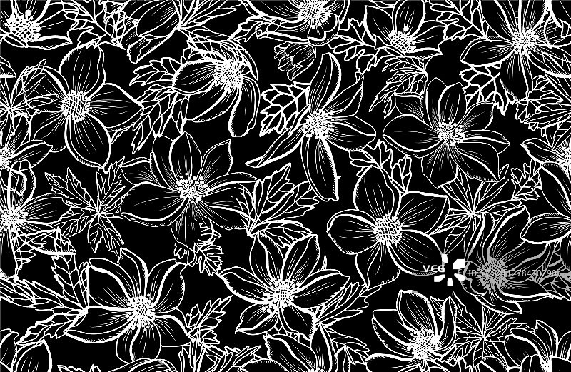 花卉无缝模式图片素材