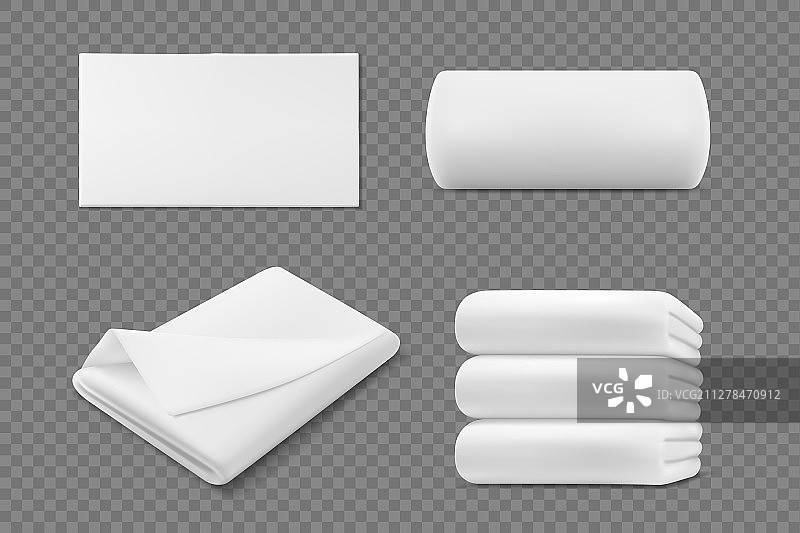 3D白色毛巾卷模型图片素材