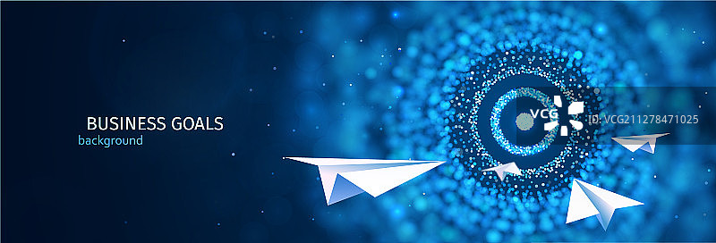 商业目标解决方案概念纸飞机图片素材