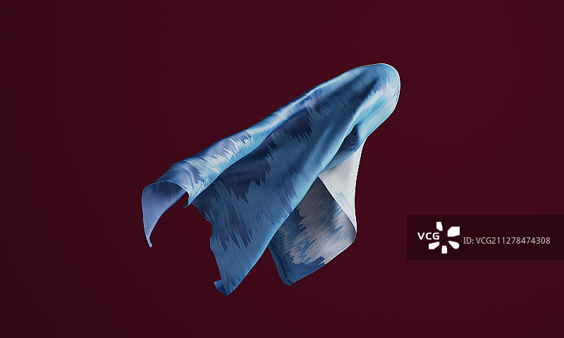 被风吹动的带有彩色金属光泽的高级布料素材图片素材