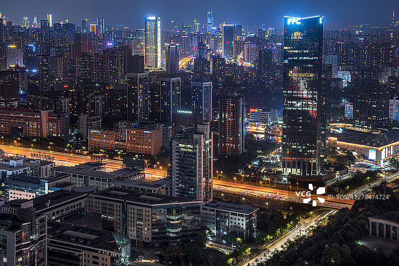 重庆两江新区天际线夜景图片素材