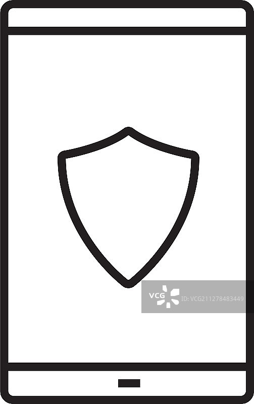 智能手机杀毒应用线性图标图片素材