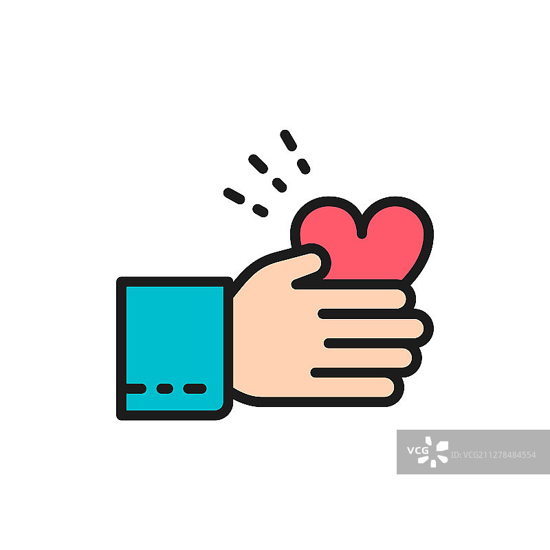 公益器官捐赠扁平线条图标图片素材