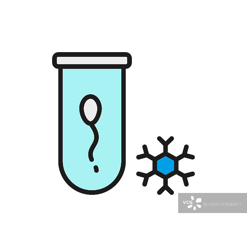 精子库冷冻精子扁平风格图片素材