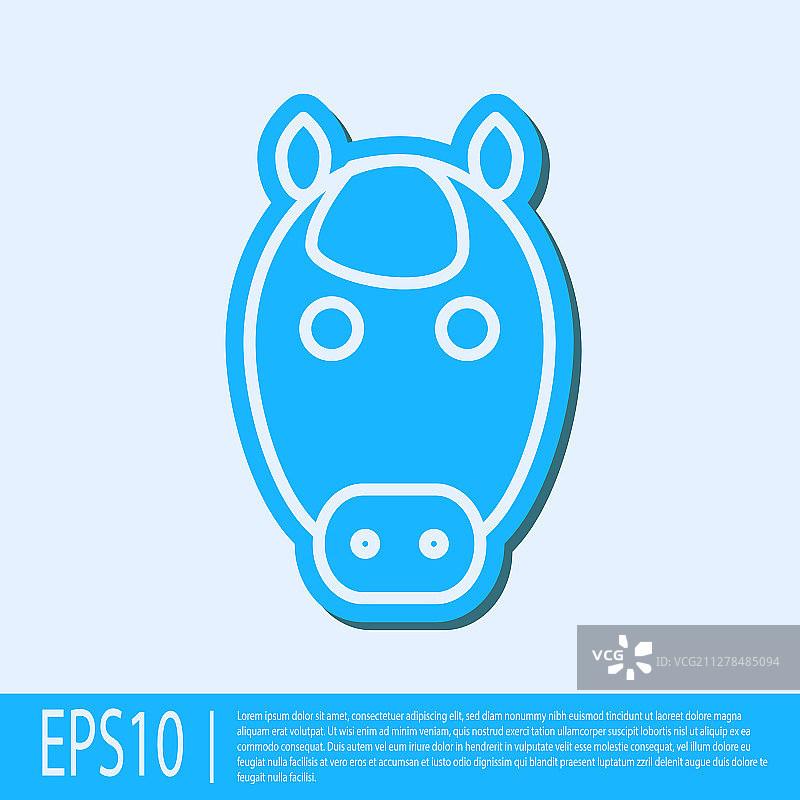 灰色背景蓝色线条生肖马图标图片素材