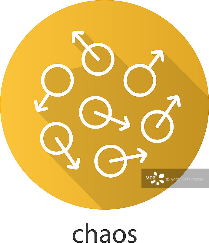 混乱扁平线性长阴影图标图片素材