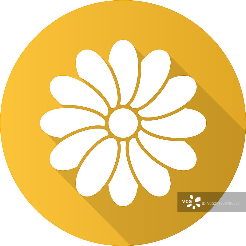 甘菊扁平风格长阴影图标图片素材