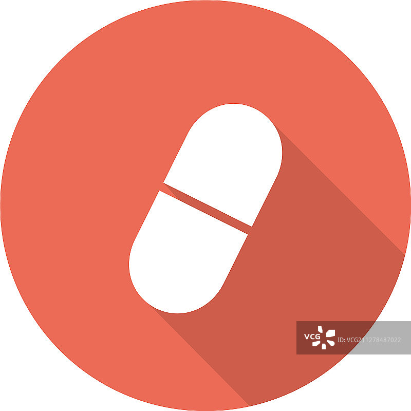 药丸扁平设计长阴影图标图片素材