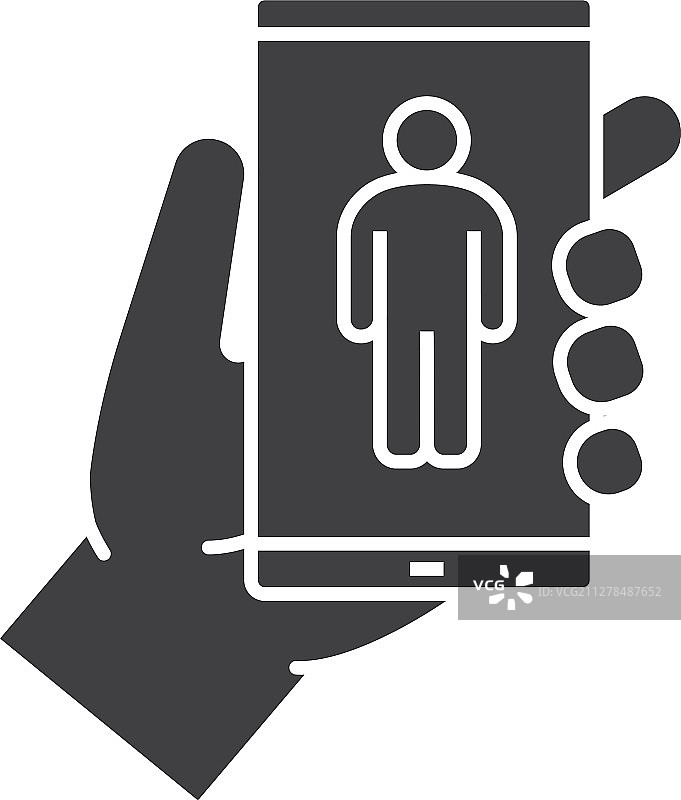 手持智能手机轮廓图标图片素材