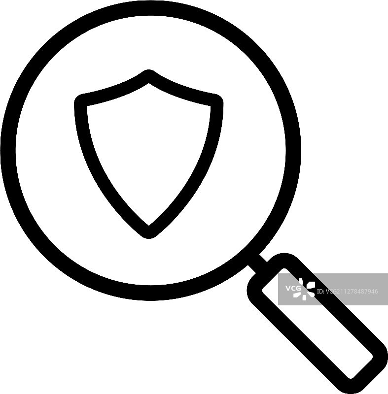 杀毒程序搜索线性图标图片素材