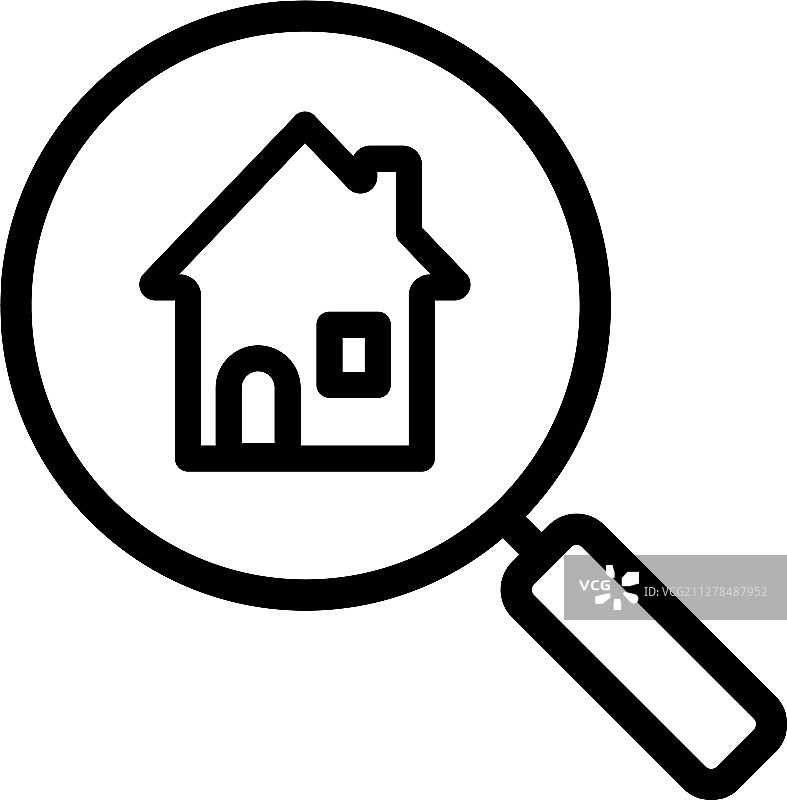 房地产搜索线性图标图片素材