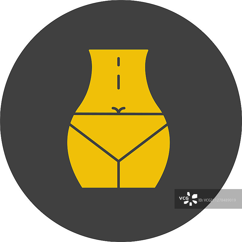 女性腰部轮廓彩色图标图片素材