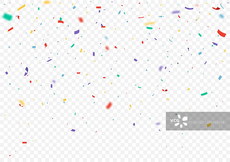 透明背景上的彩色纸屑图片素材