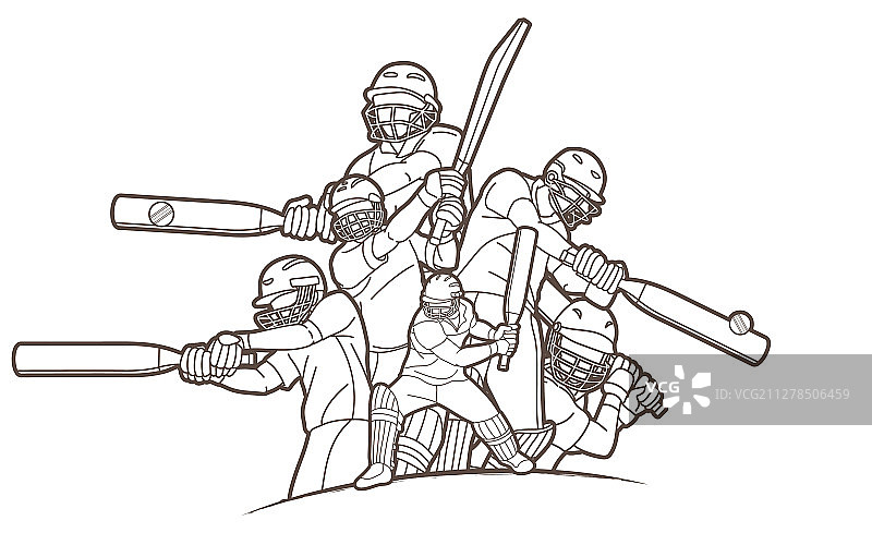 板球运动员卡通形象图片素材