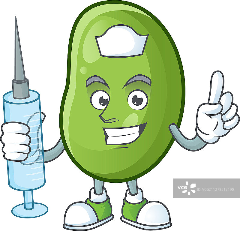 卡通风格护士手捧青豆图片素材