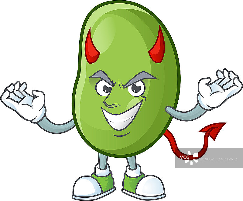 魔鬼卡通形象的四季豆图片素材