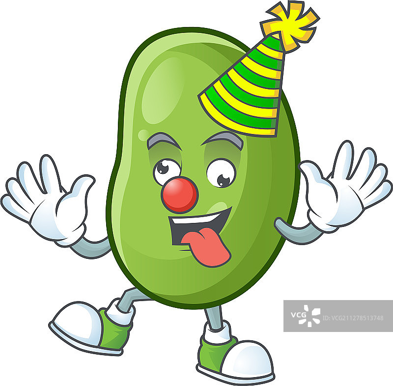 卡通角色上的有趣小丑绿豆图片素材