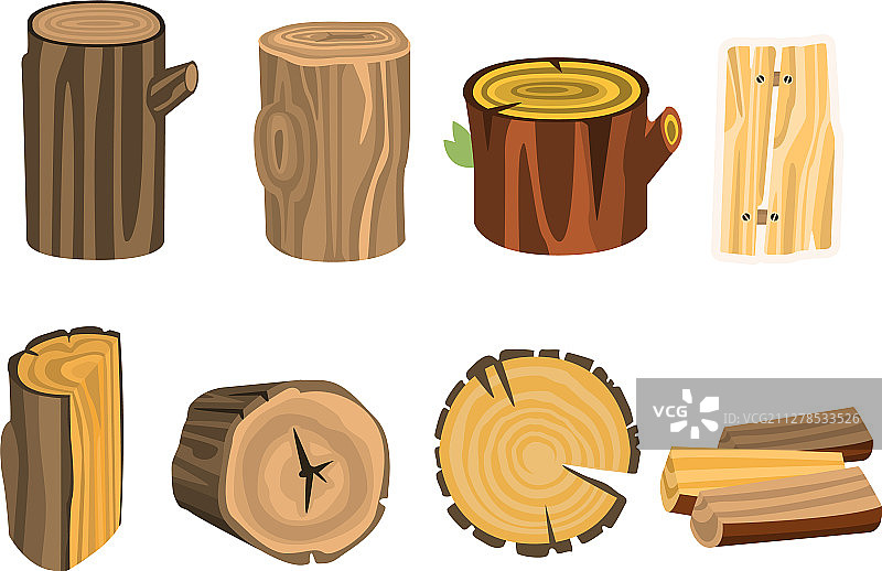 木桩和木柴原木组合图片素材