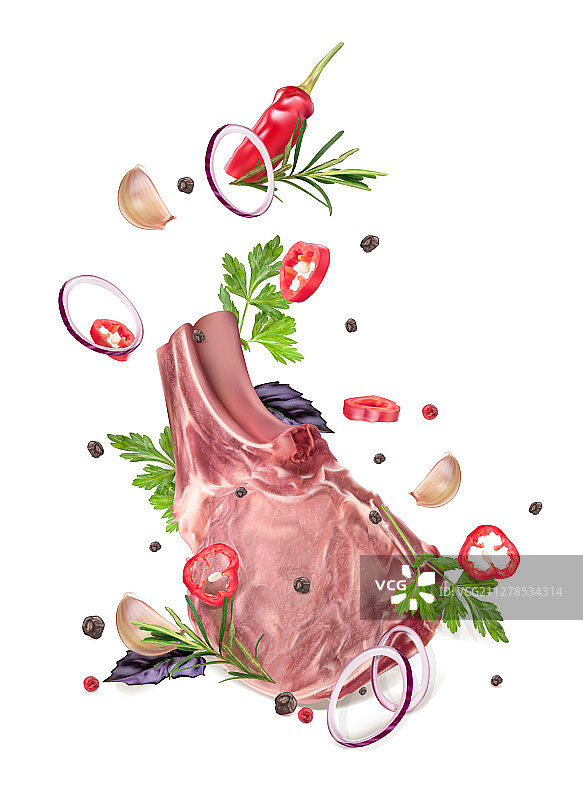 生牛排配胡椒图片素材