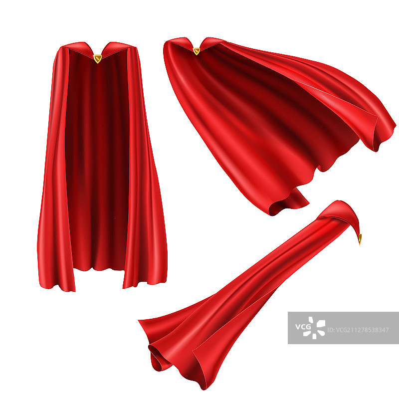 金色别针红色超级英雄斗篷图片素材