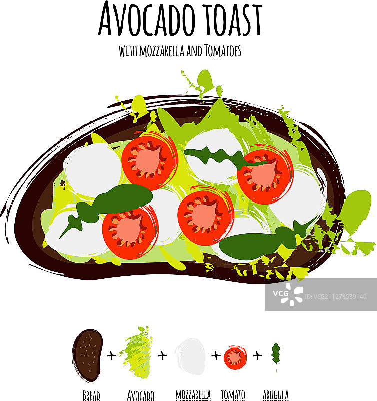 牛油果鹰嘴豆吐司图片素材