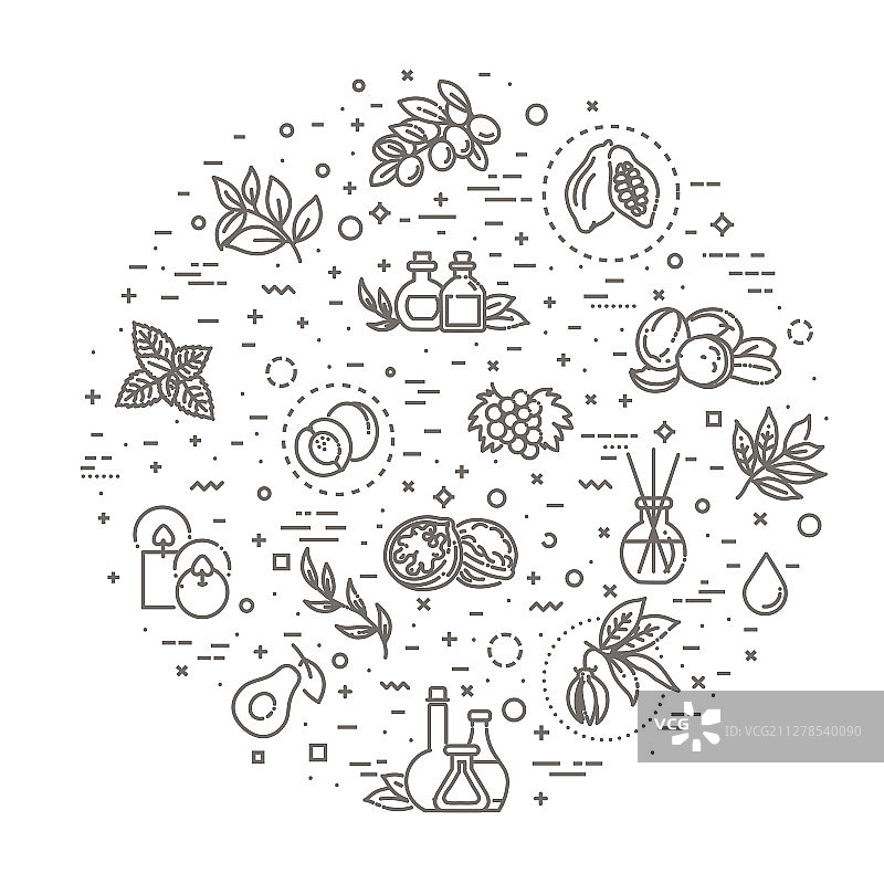 一套天然成分和精油图片素材