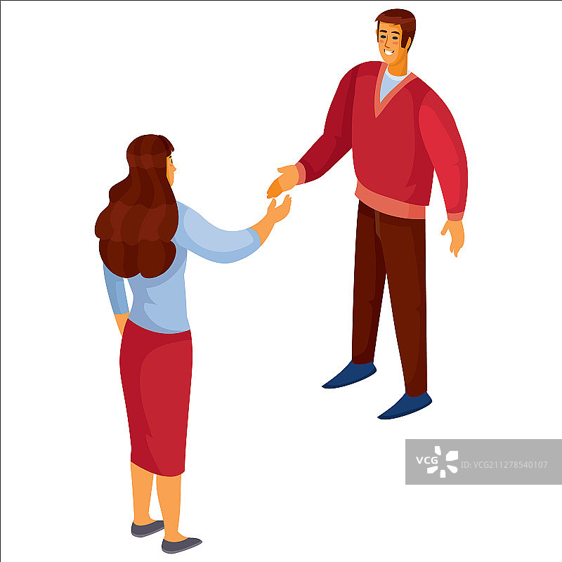 2.5D握手的男人图片素材