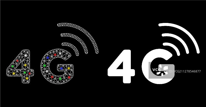 光晕网格2D 4G图标与光斑图片素材