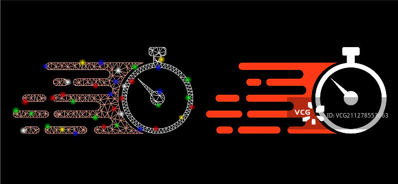 发光网格2.5D快速秒表图标图片素材