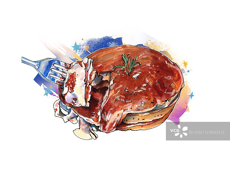 提拉米苏煎松饼  有背景图片素材