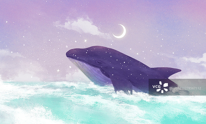 湛蓝的大海里潜出水面的大海豚横图图片素材