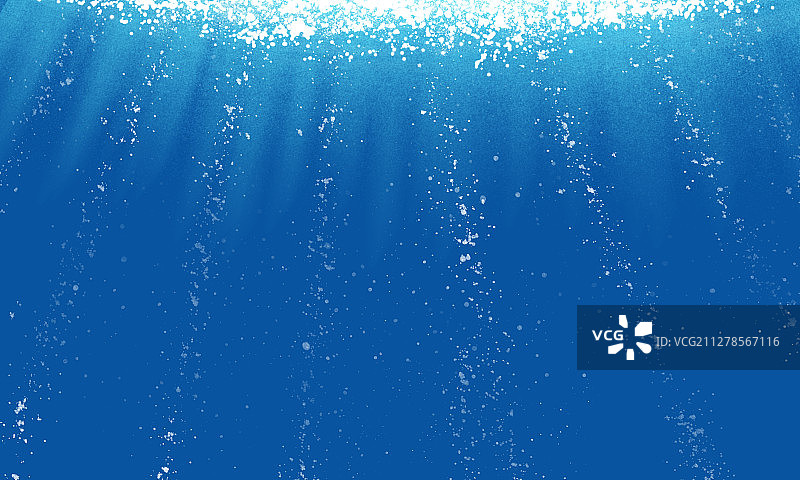 光照下的蓝色海底纯背景横图图片素材