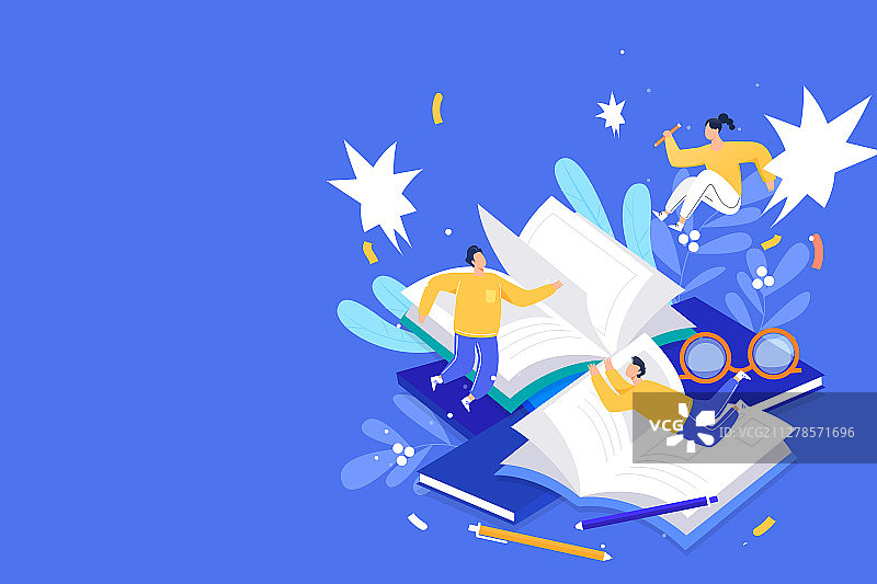 在线教育网课高考冲刺读书上课知识补习活动矢量插画图片素材