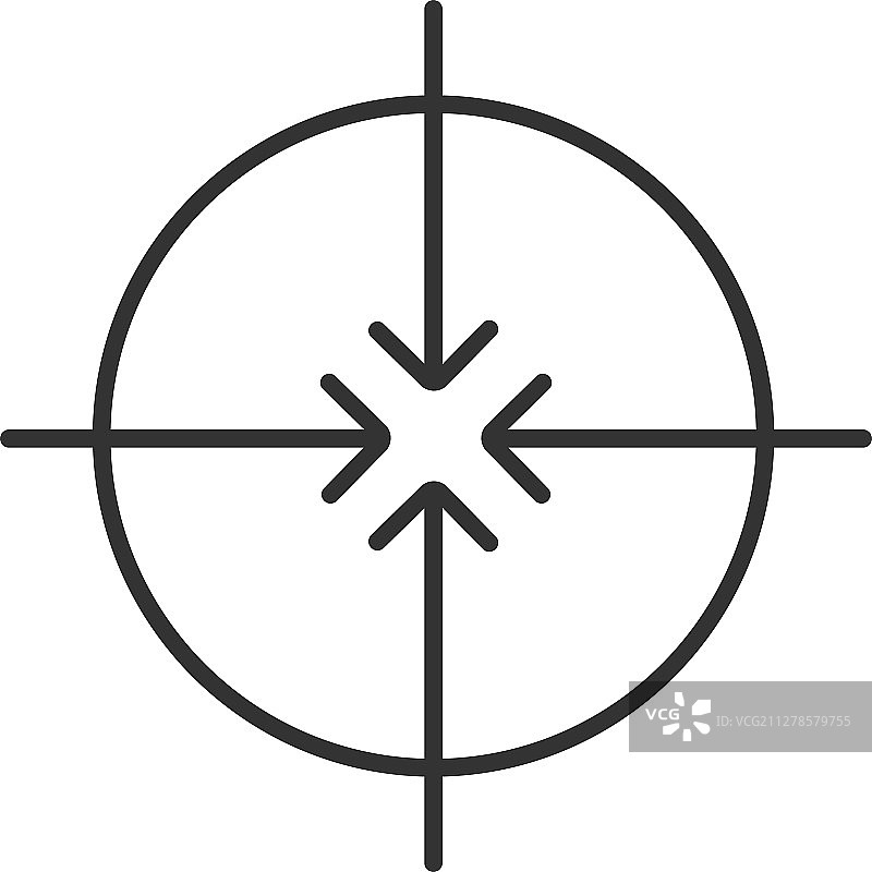 瞄准符号线性图标图片素材