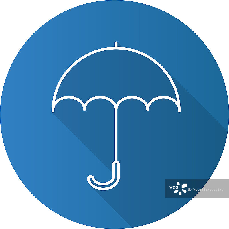 带有线性阴影的扁平雨伞图标图片素材