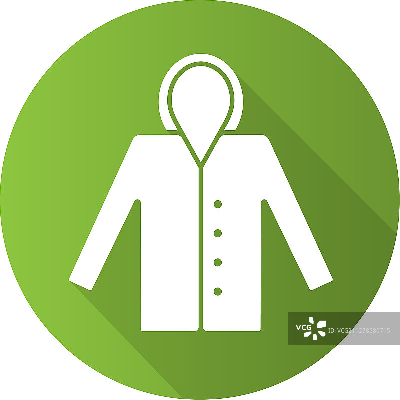 雨衣扁平风格长阴影图标图片素材